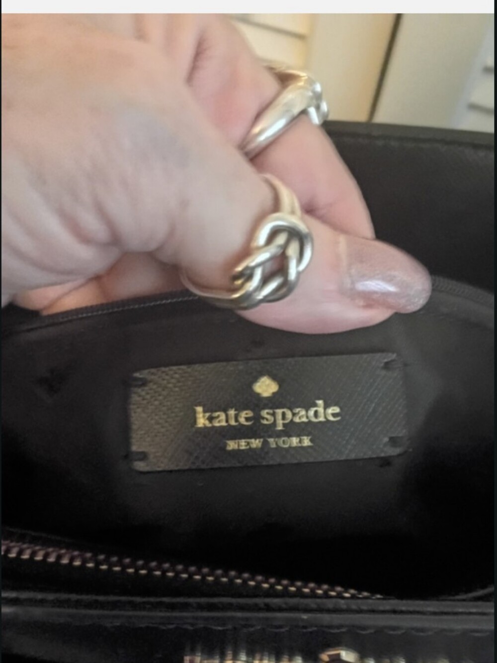 kate spade Black Pebbled Leather Tote - Picture 5 of 7